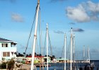 Princess  A group of sail boats tied up in the harbor of Belize City, Belize