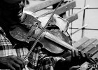 Music  A street performer plays the violin on a park bench in Battery Park. : BW, New York, Old, Web