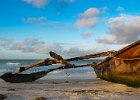 Dhow  A typical Dhow boat beached along the east coast of Zanzibar. : Tanzania, Zanzibar, contest